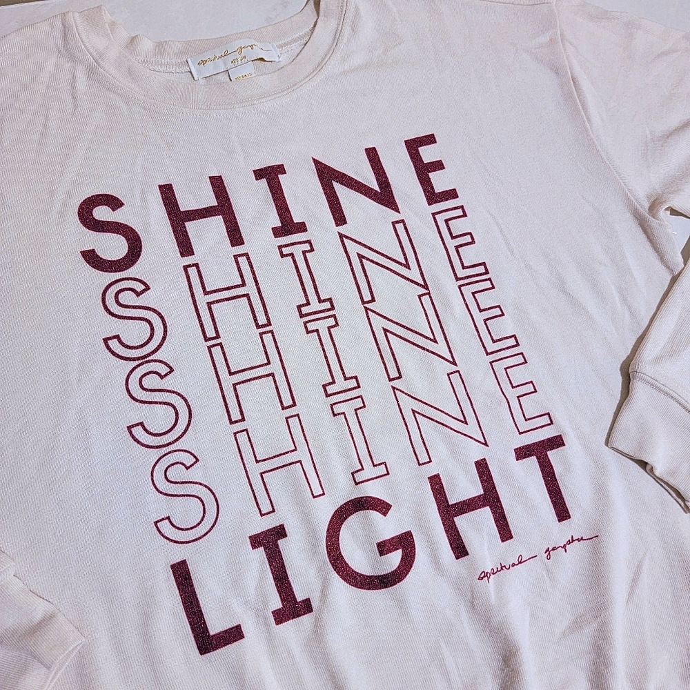 Spiritual Gangster Shine Light Savasana Pullover Sweater NWOT - Picture 3 of 4